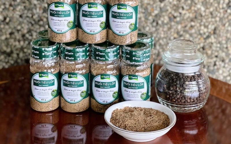 muối tiêu lốt đóng hủ tiện dụng ngon farm tiêu lốp